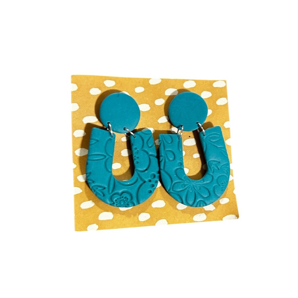 Floral Teal Earrings